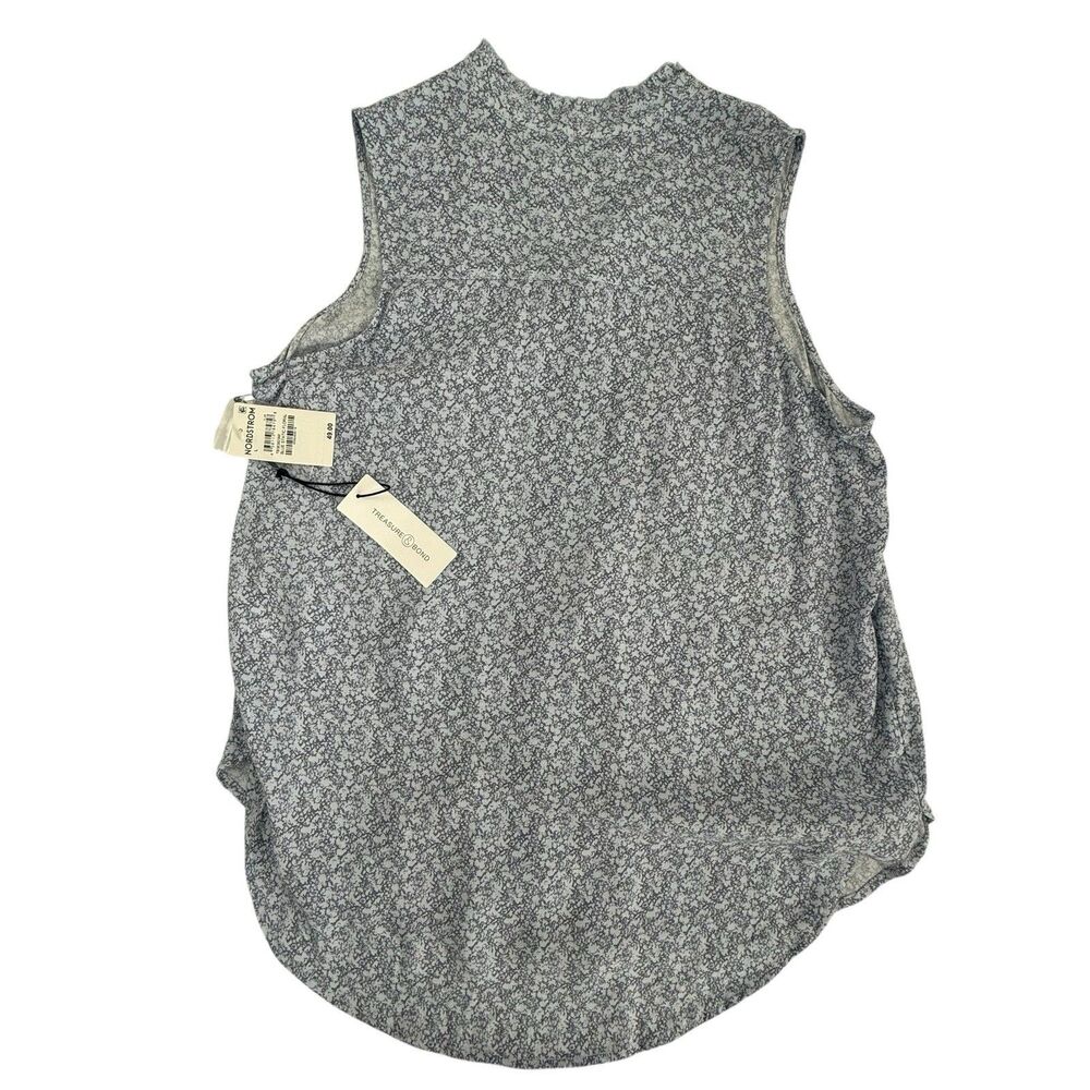 NEW Treasure & Bond Popover Sleeveless Top Large Lavender Nordstrom Split Neck - Picture 3 of 11